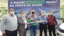 Prefeito Maximino e vereadores Serjão e Luizinho estiveram em Curitiba para receber mais um carro para a Secretaria da Saúde.