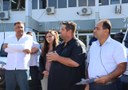 Vereadores participam de ato da entrega de 04 veículos e uma Motoniveladora.